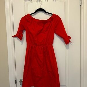 H&M Red Off-Shoulder Midi Dress
